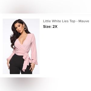 Fashion nova mauve wrap blouse